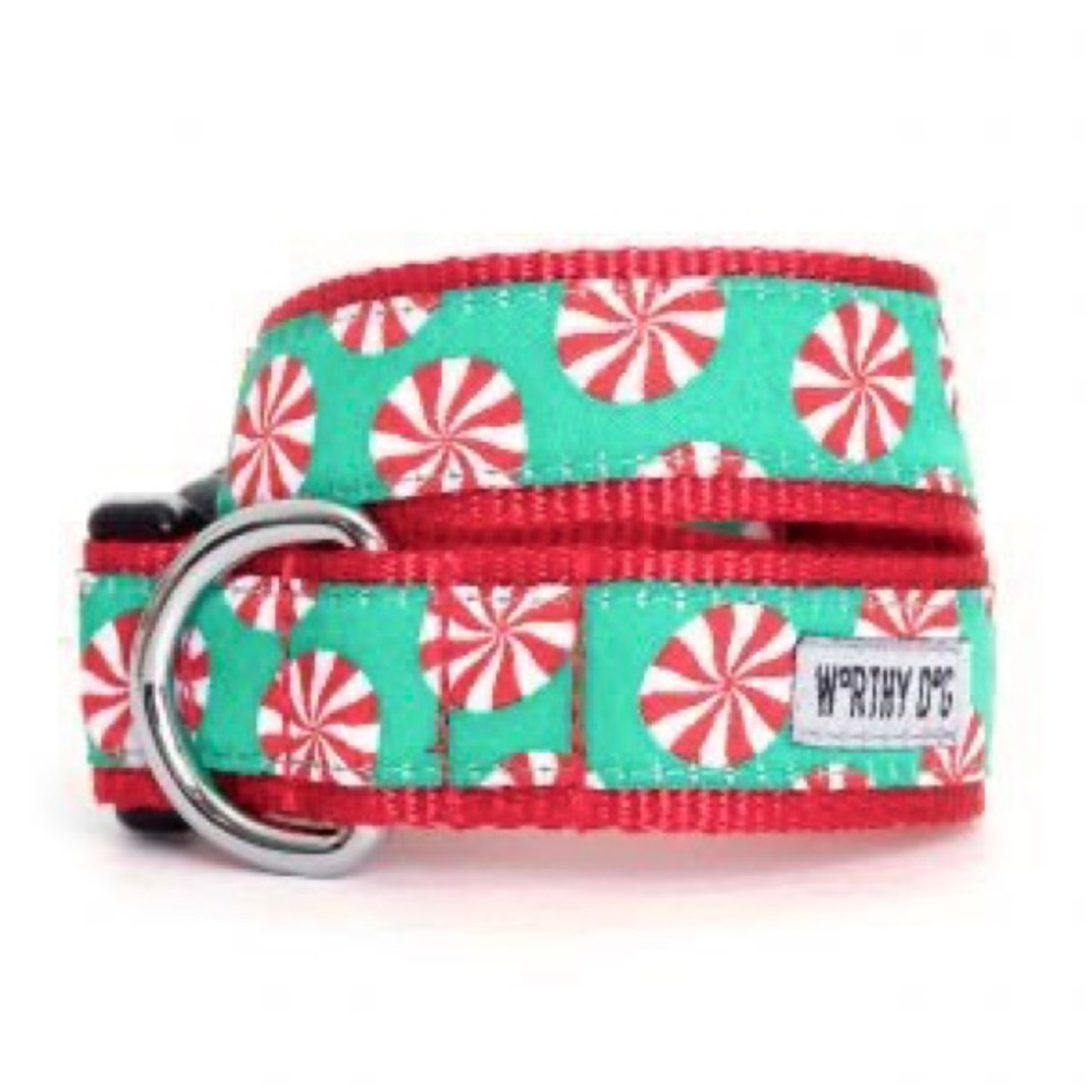 🎄 🐶  WORTHY DOG Peppermint Dog Collar, NWT